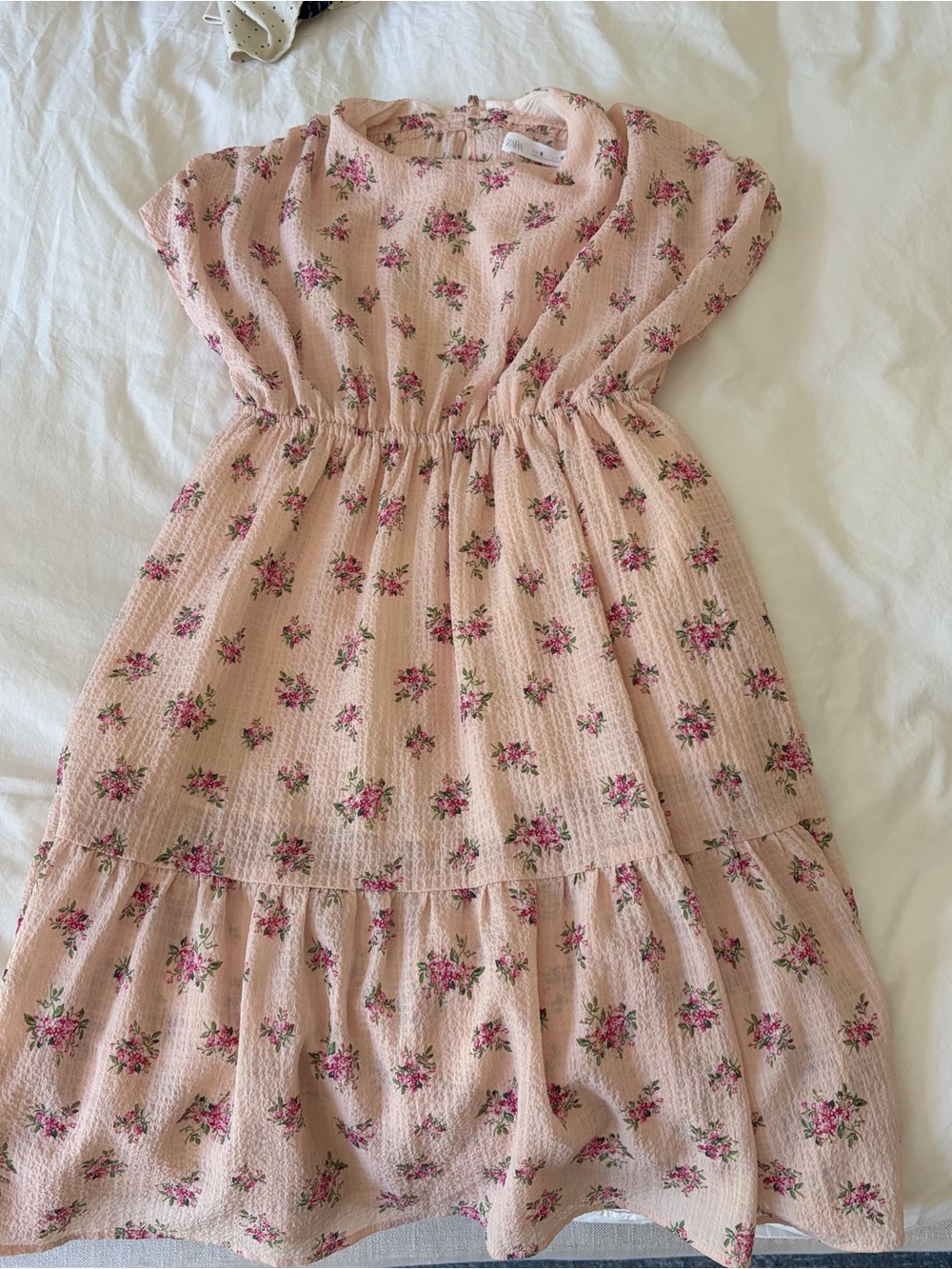Zara Blush Pink Floral Tiered Girl’s Dress